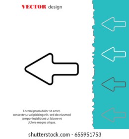 Web line icon. Left arrow