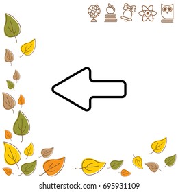 Web line icon. Left arrow