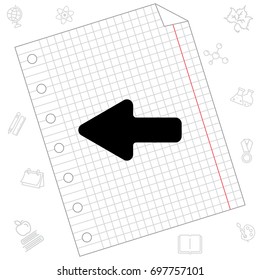 Web line icon. Left arrow