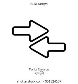 Web line icon. Left and right arrows