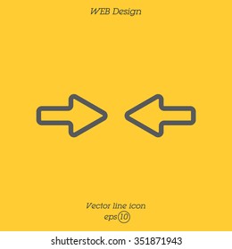 Web line icon. Left and right arrows