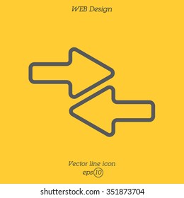 Web line icon. Left and right arrows