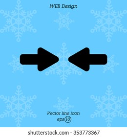 Web line icon. Left and right arrows