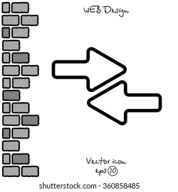 Web line icon. Left and right arrows