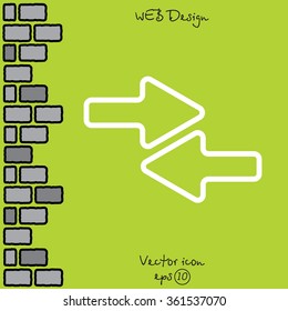 Web line icon. Left and right arrows