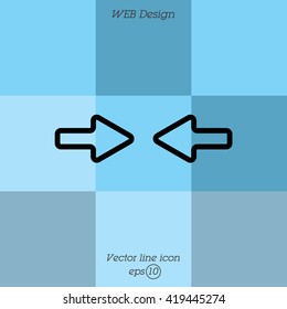 Web line icon. Left and right arrows