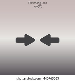Web line icon. Left and right arrows