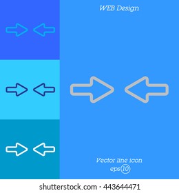 Web line icon. Left and right arrows