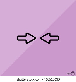 Web line icon. Left and right arrows