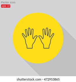 Web line icon. Left and right hands, bunch of fives