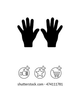 Web line icon. Left and right hands, bunch of fives