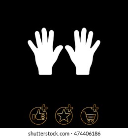 Web line icon. Left and right hands, bunch of fives