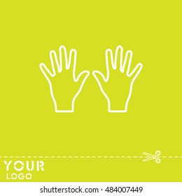 Web line icon. Left and right hands, bunch of fives