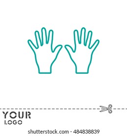 Web line icon. Left and right hands, bunch of fives
