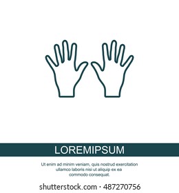 Web line icon. Left and right hands, bunch of fives