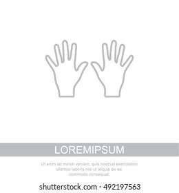 Web line icon. Left and right hands, bunch of fives