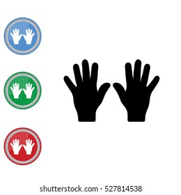Web line icon. Left and right hands, bunch of fives