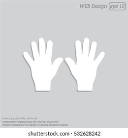 Web line icon. Left and right hands, bunch of fives