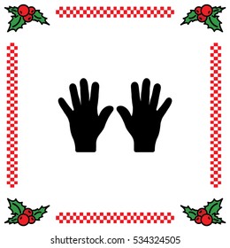 Web line icon. Left and right hands, bunch of fives