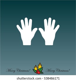 Web line icon. Left and right hands, bunch of fives