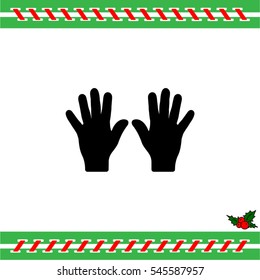 Web line icon. Left and right hands, bunch of fives
