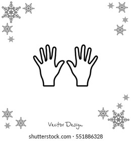 Web line icon. Left and right hands, bunch of fives