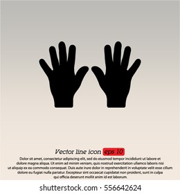 Web line icon. Left and right hands, bunch of fives