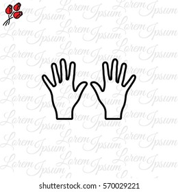 Web line icon. Left and right hands, bunch of fives