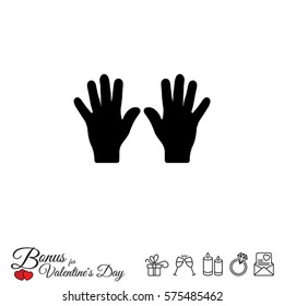 Web line icon. Left and right hands, bunch of fives