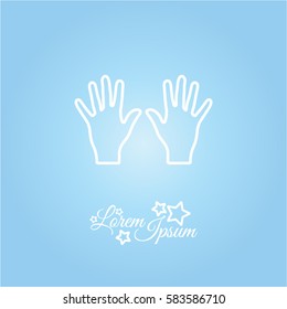 Web line icon. Left and right hands, bunch of fives