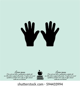 Web line icon. Left and right hands, bunch of fives