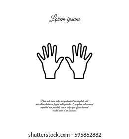 Web line icon. Left and right hands, bunch of fives