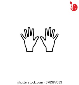 Web line icon. Left and right hands, bunch of fives