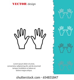 Web line icon. Left and right hands, bunch of fives