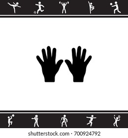 Web line icon. Left and right hands, bunch of fives