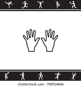 Web line icon. Left and right hands, bunch of fives