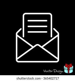Web line icon. Letter, read message