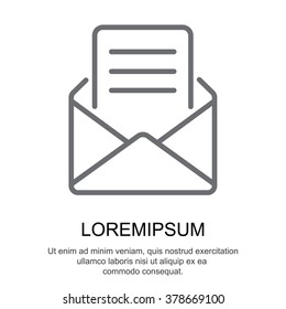 Web line icon. Letter, read message