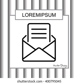 Web line icon. Letter, read message
