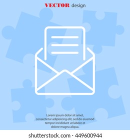 Web line icon. Letter, read message