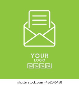 Web line icon. Letter, read message