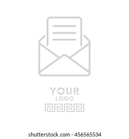Web line icon. Letter, read message