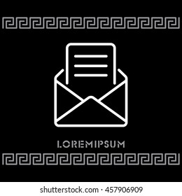 Web line icon. Letter, read message