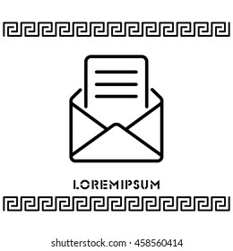 Web line icon. Letter, read message