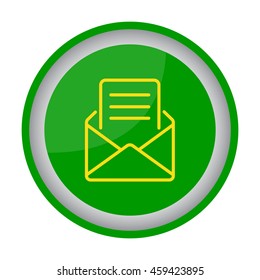 Web line icon. Letter, read message