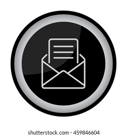 Web line icon. Letter, read message