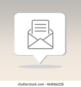 Web line icon. Letter, read message