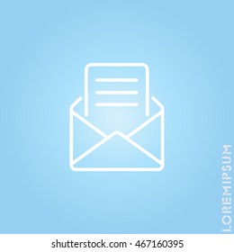 Web line icon. Letter, read message