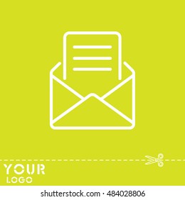 Web line icon. Letter, read message