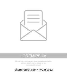 Web line icon. Letter, read message